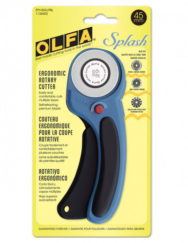 OLFA 45mm RTY-2DX/PBL Ergonomic Rotary Cutter, Pacific Blue
