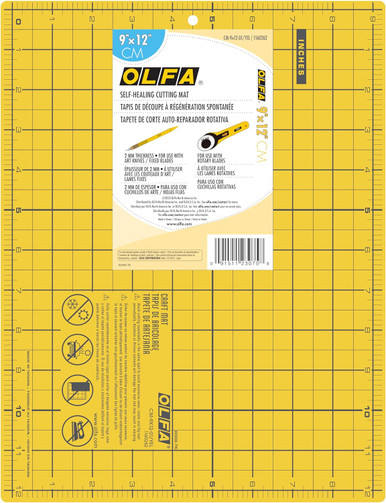 OLFA CM-9X12-01/YEL 9" x 12" Double Sided Cutting Mat, Yellow