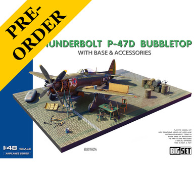 MiniArt 1/48 Thunderbolt P-47D Bubbletop with Base & Accessories Big Set