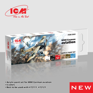 ICM Acrylic Paint Set for WWI German Aviation