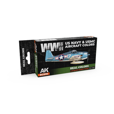 AK Interactive Real Colors WWII US Navy & USMC Aircraft Colors Set (Set of 6)