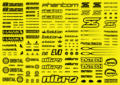 HiQ Parts Sponsor Logo Decal 01S Black (1pc)