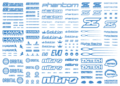HiQ Parts Sponsor Logo Decal 01S Indigo Blue (1pc)