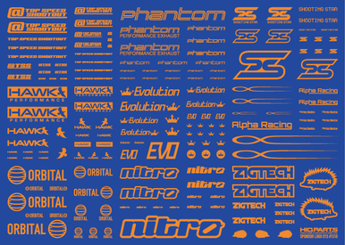 HiQ Parts Sponsor Logo Decal 01S Orange (1pc)
