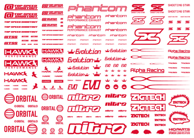 HiQ Parts Sponsor Logo Decal 02S Red (1pc)