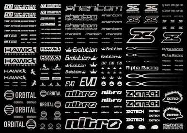HiQ Parts Sponsor Logo Decal 02S Silver (1pc)