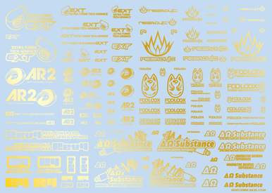 HiQ Parts Sponsor Logo Decal 02S Gold (1pc)