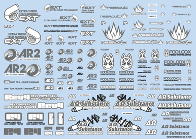 HiQ Parts Sponsor Logo Decal 02S Gray & Dark Gray (1pc)