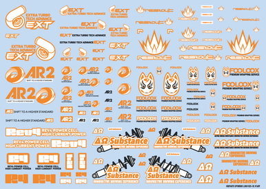 HiQ Parts Sponsor Logo Decal 02S Orange & Dark Gray (1pc)