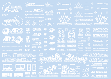 HiQ Parts Sponsor Logo Decal 02S White (1pc)