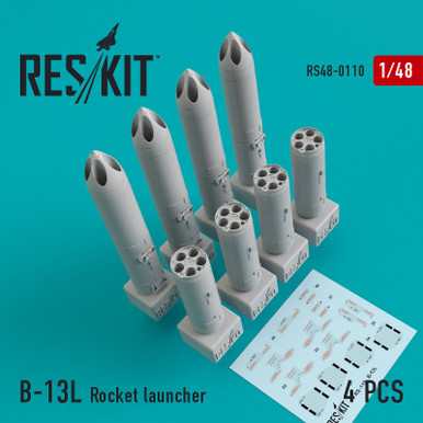 Res/Kit 1/48 B-13L Rocket Launcher (4 pcs) (Su-17/24/25/30/34, MiG-27/29, YAK-130)