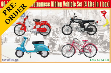 Gecko 1/35 60-70s Southern Vietnamese Riding Vehicle Set (4 kits In 1 box)