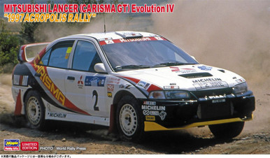 Hasegawa 1/24 Scale Mitsubishi Lancer Carisma GT Evolution IV 1997 Acropolis Rally Car Model Kit