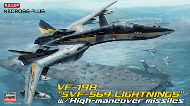 Hasegawa 1/72 Scale Macross Zero VF-19A SVF-569 Lightnings with High-Maneuver Missiles Model Kit