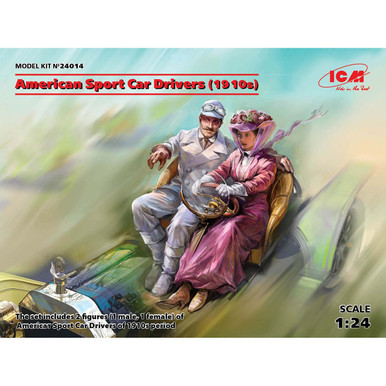 ICM 1/24 American Sport Car Drivers 1910s (1 Male, 1 Female)