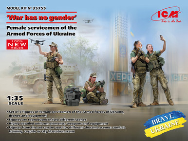 ICM 1/35 War Has No Gender Female Servicemen of the Armed Forces of Ukraine (4 Figures)