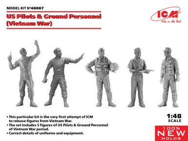 ICM 1/48 US Pilots & Ground Personnel Vietnam War (5 Figures)