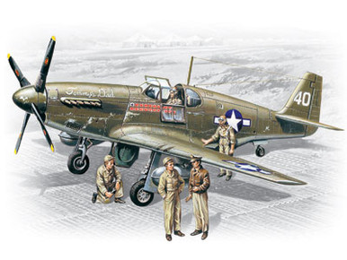 ICM 1/48 Mustang P-51B with USAAF Pilots and Ground Personnel