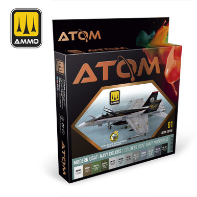 Ammo Mig Atom Paint Sets Modern USAF-Navy Colors (12 paints per set)