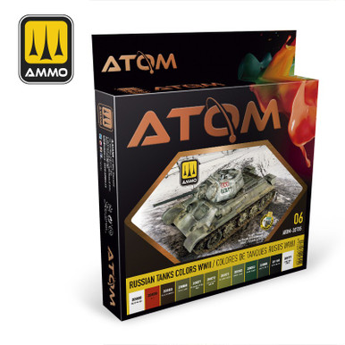 Ammo Mig Atom Paint Sets Russian Tank Colors WWII (12 paints per set)