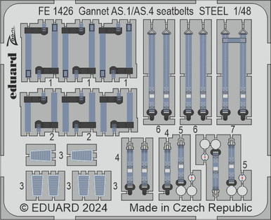 Eduard Gannet AS.1/AS.4 seatbelts STEEL 1/48 Zoom set for AIRFIX