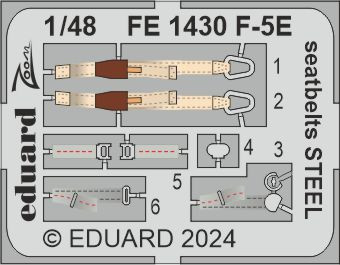 Eduard F-5E seatbelts STEEL 1/48 Zoom set for AFV CLUB / EDUARD