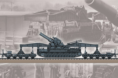 Hobby Boss 1/72 German KARL-Gerat 040/041 on Railway Transport Carrier