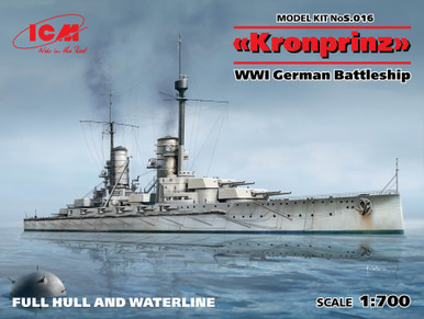 ICM 1/700 Kronprinz Full Hull and Waterline WWI German Battleship