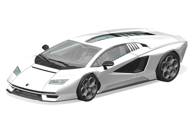 1/32 SNAP KIT #19-A Lamborghini Countach LPI 800-4(White)