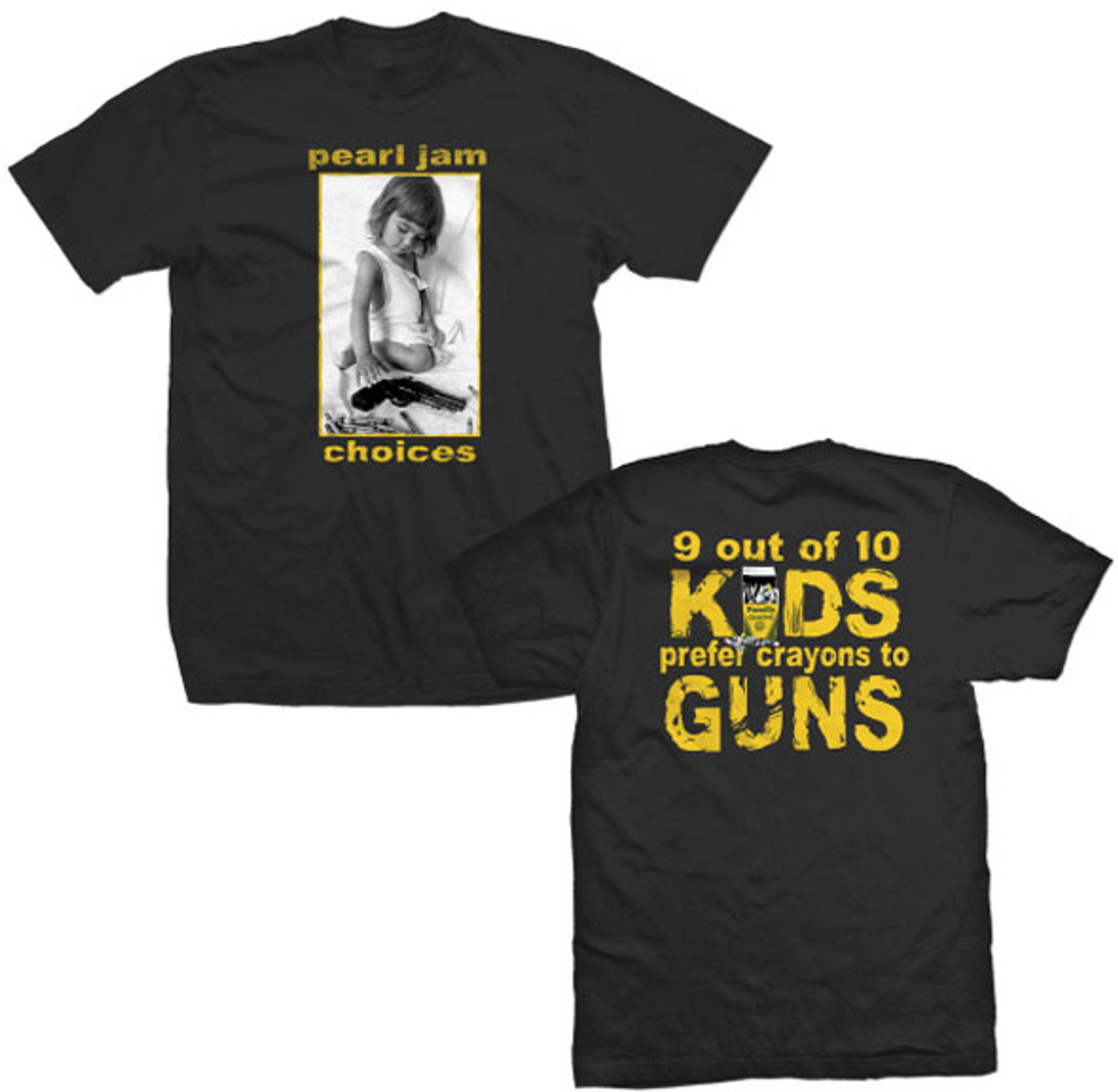 pearl jam vintage Tシャツ choices kids guns-