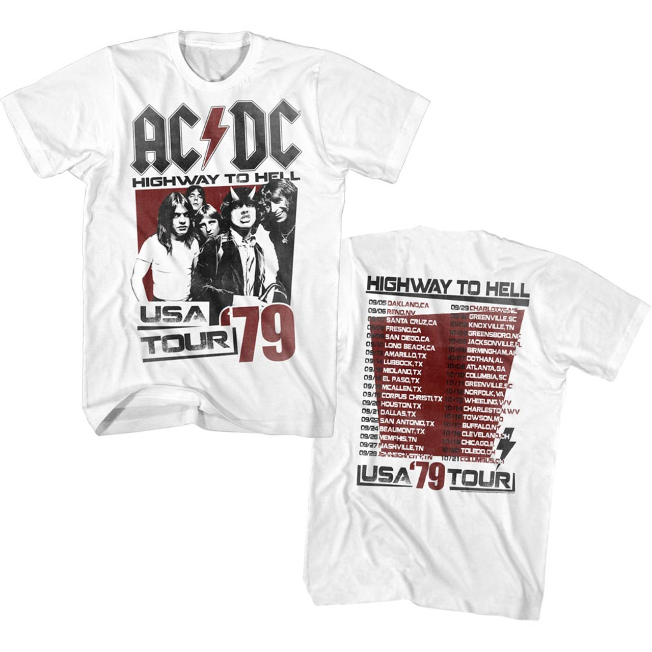 AC/DC F/B Highway To Hell 1979 USA Tourl USA Tour T-Shirt Vintage Classic Rock T-Shirt photo