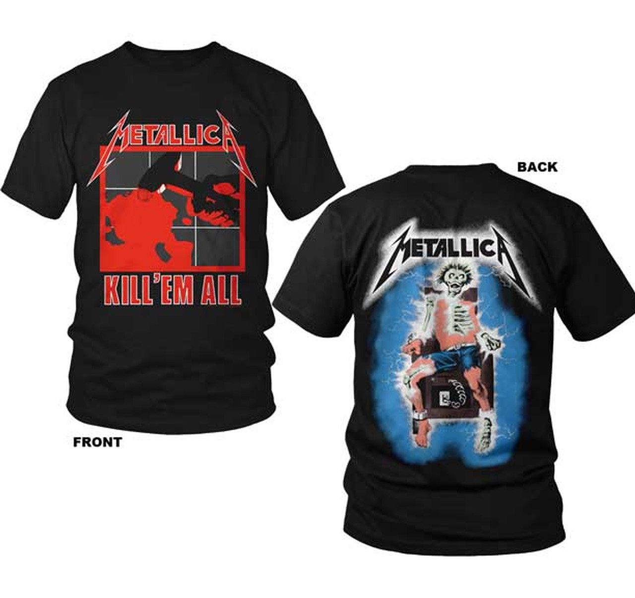 Gom Acquiesce Uitdaging Metallica Kill 'em 2-Sided T-Shirt | Vintage Old School Metal Rock T-Shirt