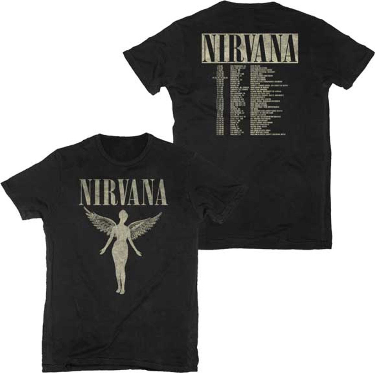 Nirvana In Utero 2 sided 1993 Tour T Shirt at Old School Tees