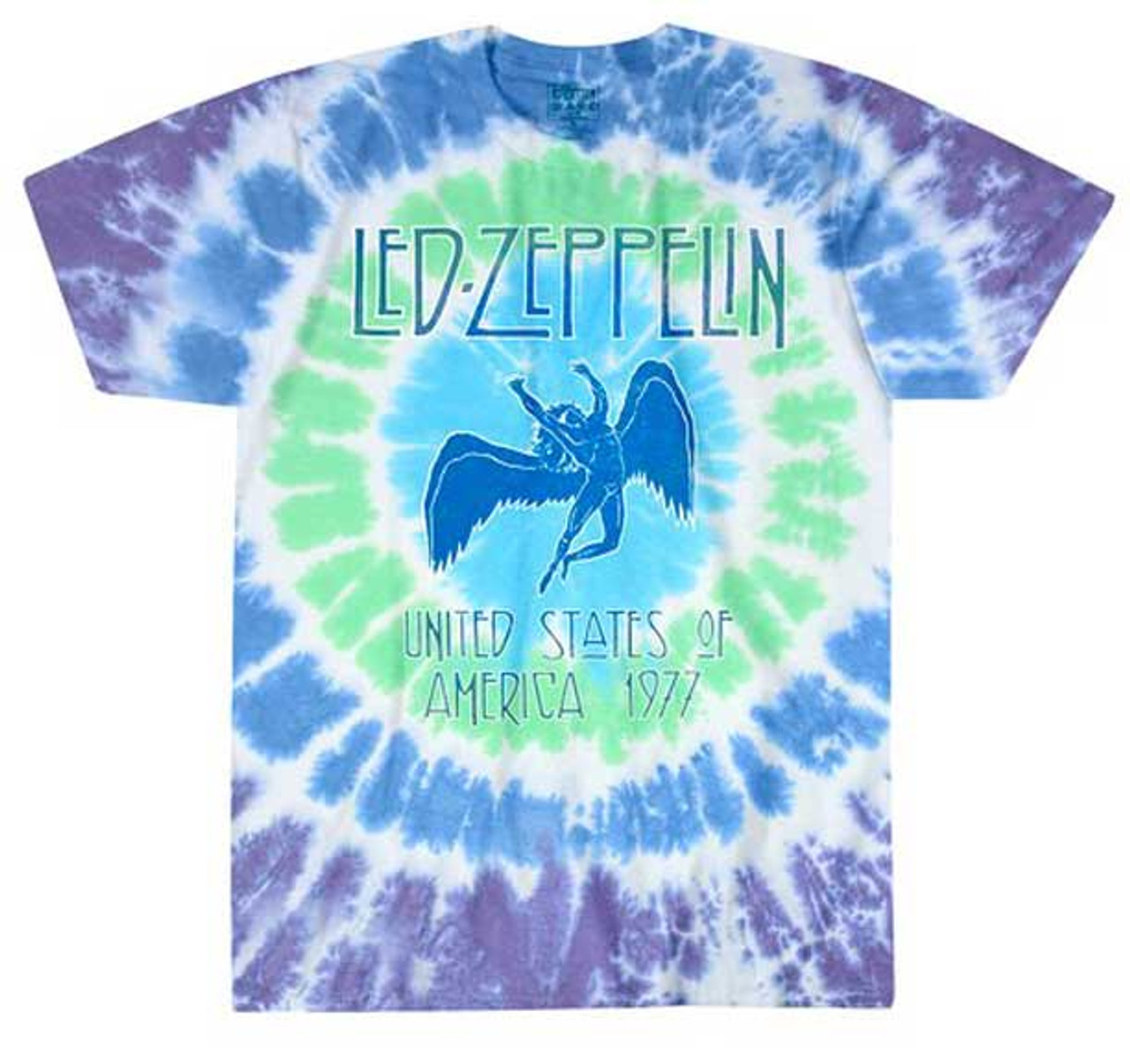 Led Zeppelin 1977 North American Tour Tie Dye T-Shirt | More