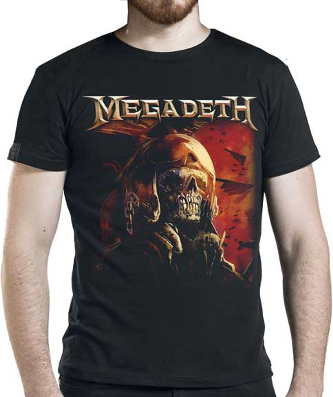 megadeth rattlehead バンドtシャツ　総柄ファッション