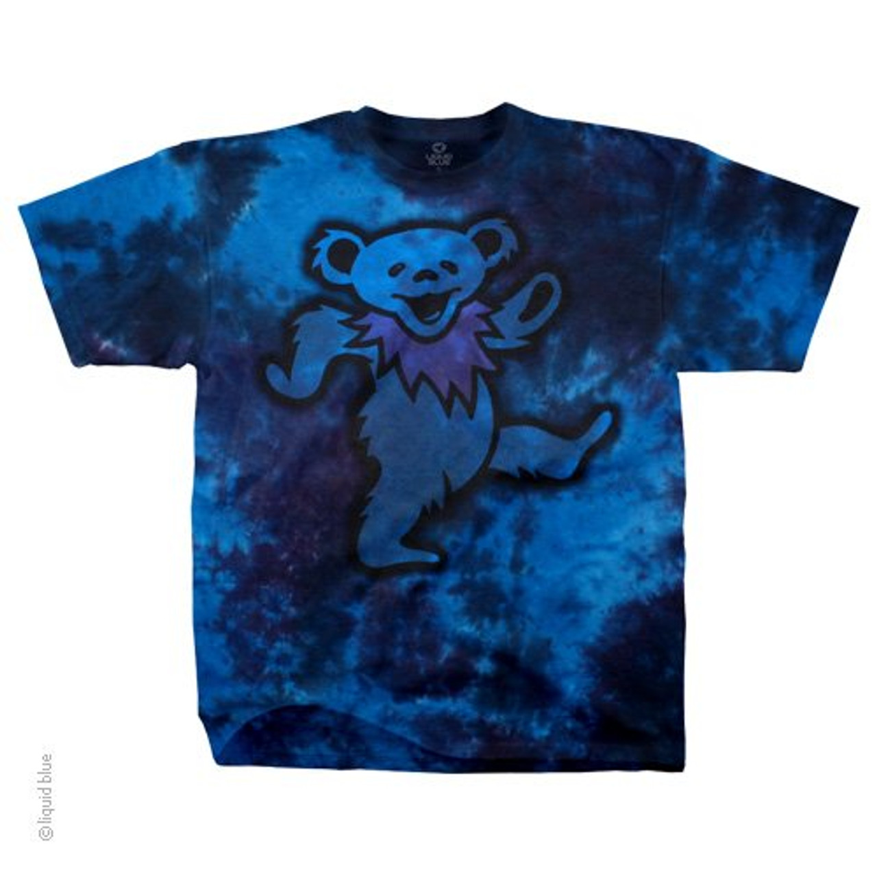 Grateful Dead Men's Big Bear Tie Dye T-Shirt Large Blue