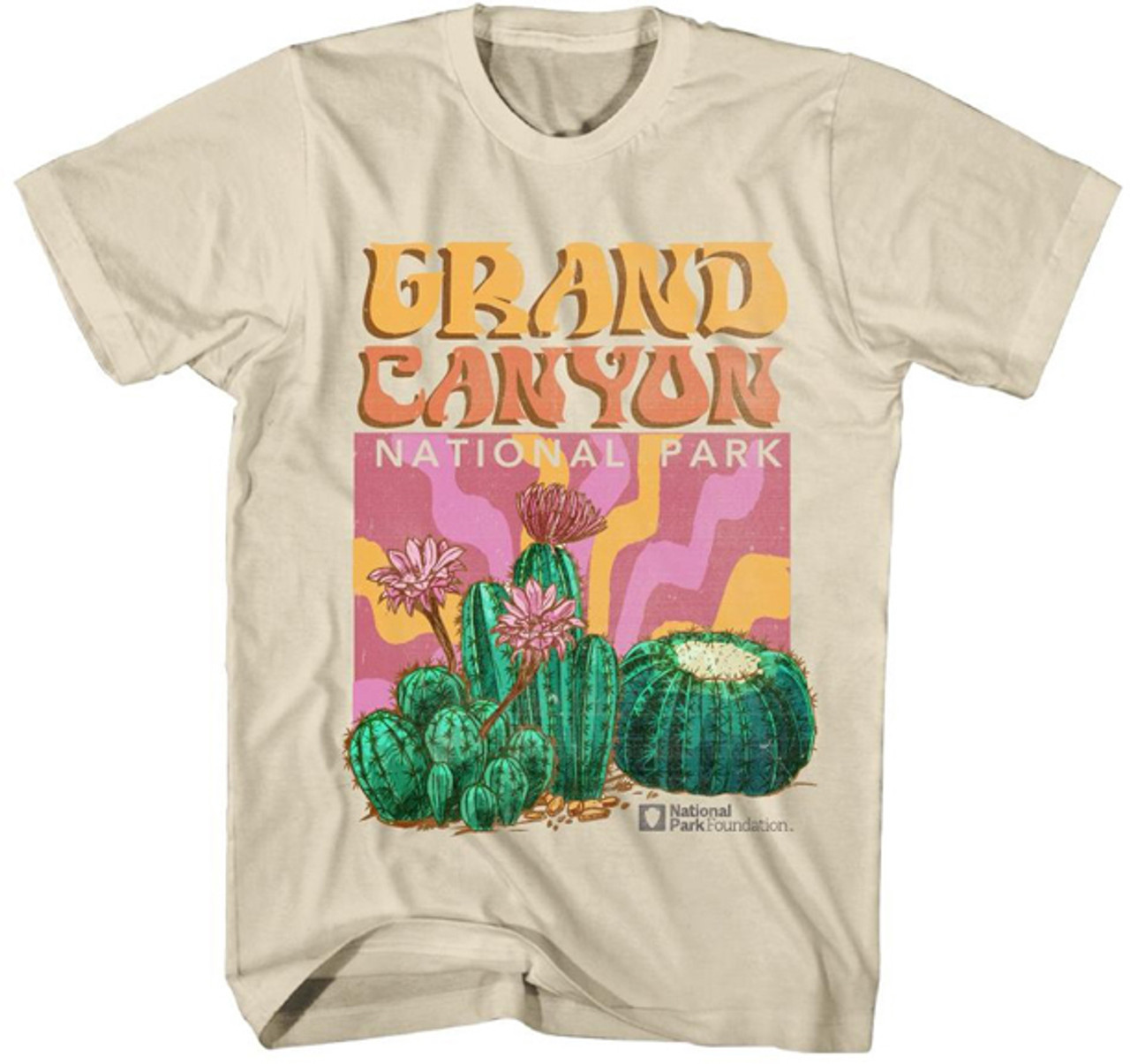 National Parks Foundation Grand Canyon Cactus T Shirt Old School