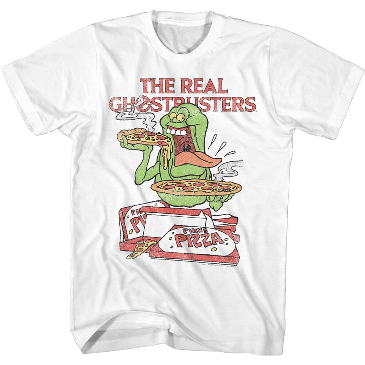 Ghostbusters Slimer + Pizza T-Shirt - Old School Tees