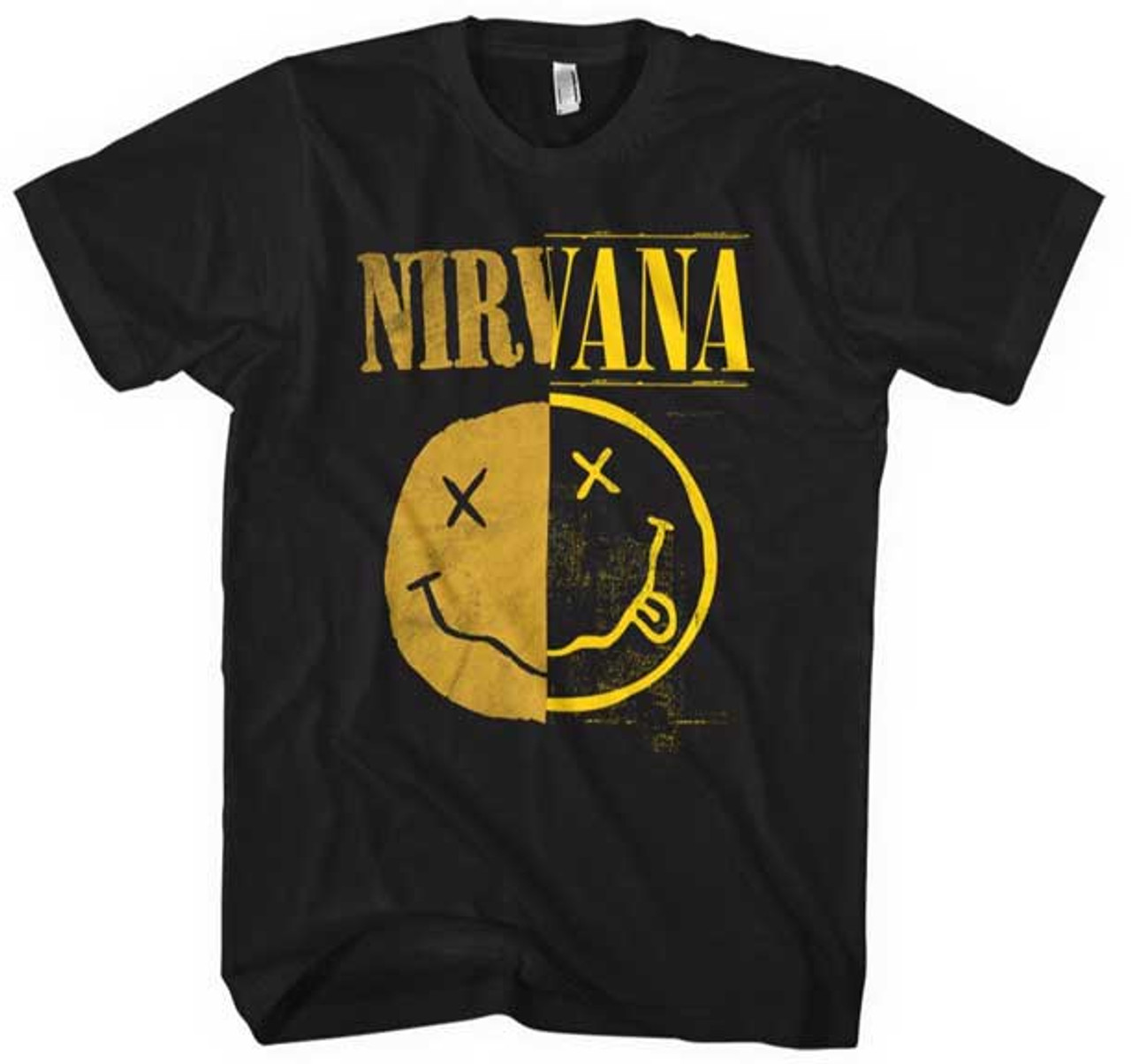 Nirvana Split Smiley T-Shirt at Old School Tees