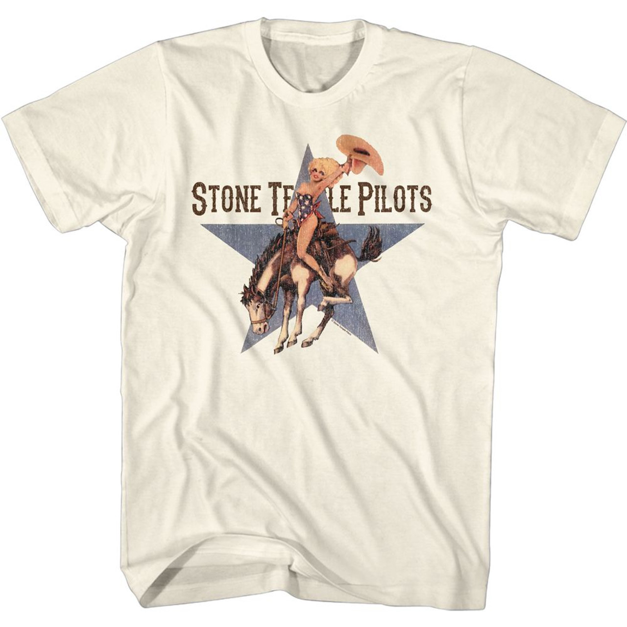 Stone Temple Pilots Cowgirl Riding a Bronco T-Shirt | Vintage Rock Tee