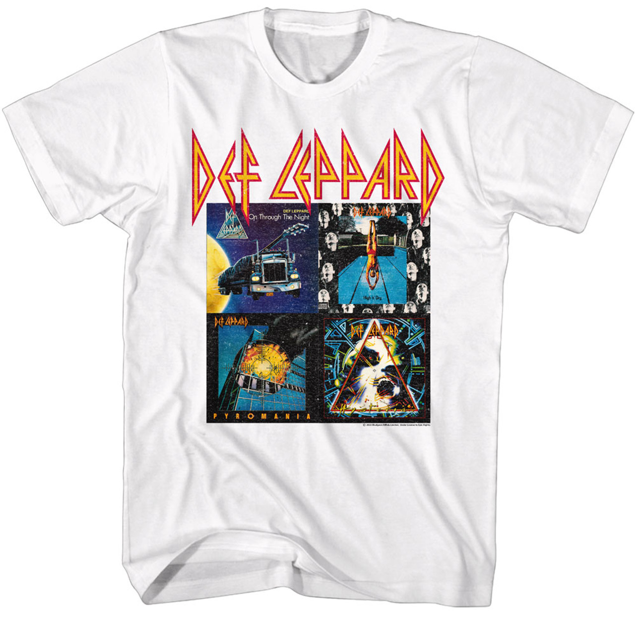 Def Leppard 80s Albums White T-Shirt - OldSchoolTees.com