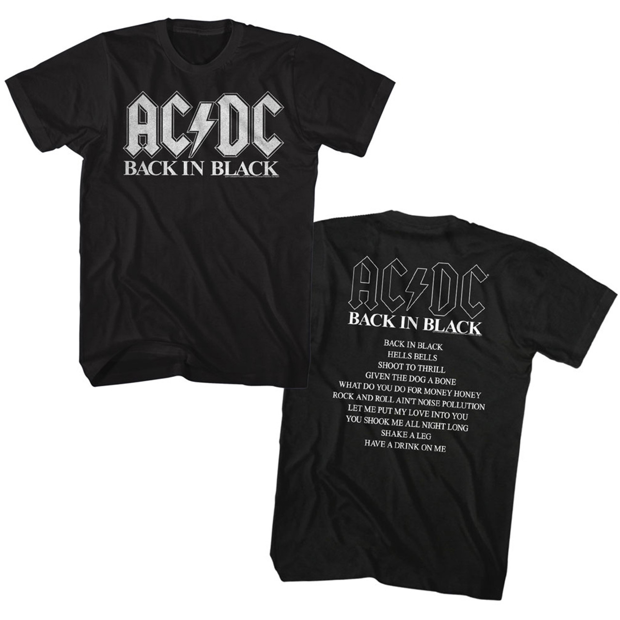 Distressed AC/DC Crop Band Tee
