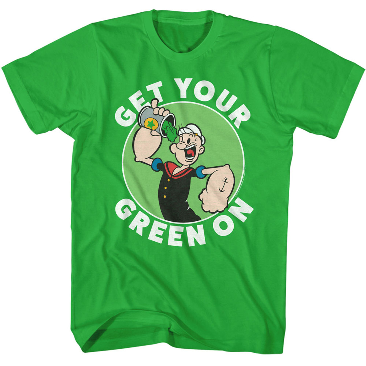 Popeye Get Your Green On T-Shirt - Old School Tees