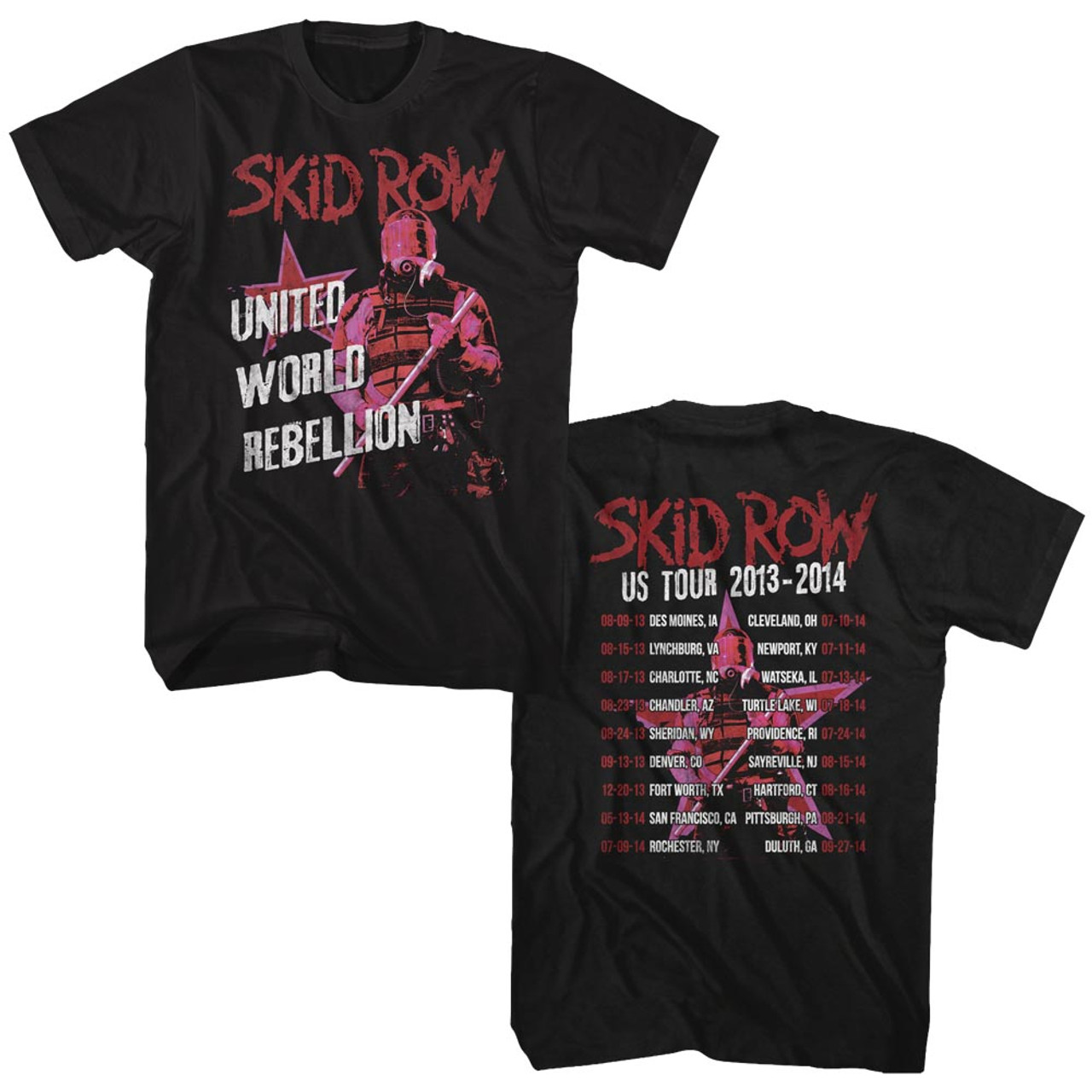 Marquee Ægte Afgørelse Skid Row F/B United World Rebellion Tour T-Shirt | OldSchoolTees.com