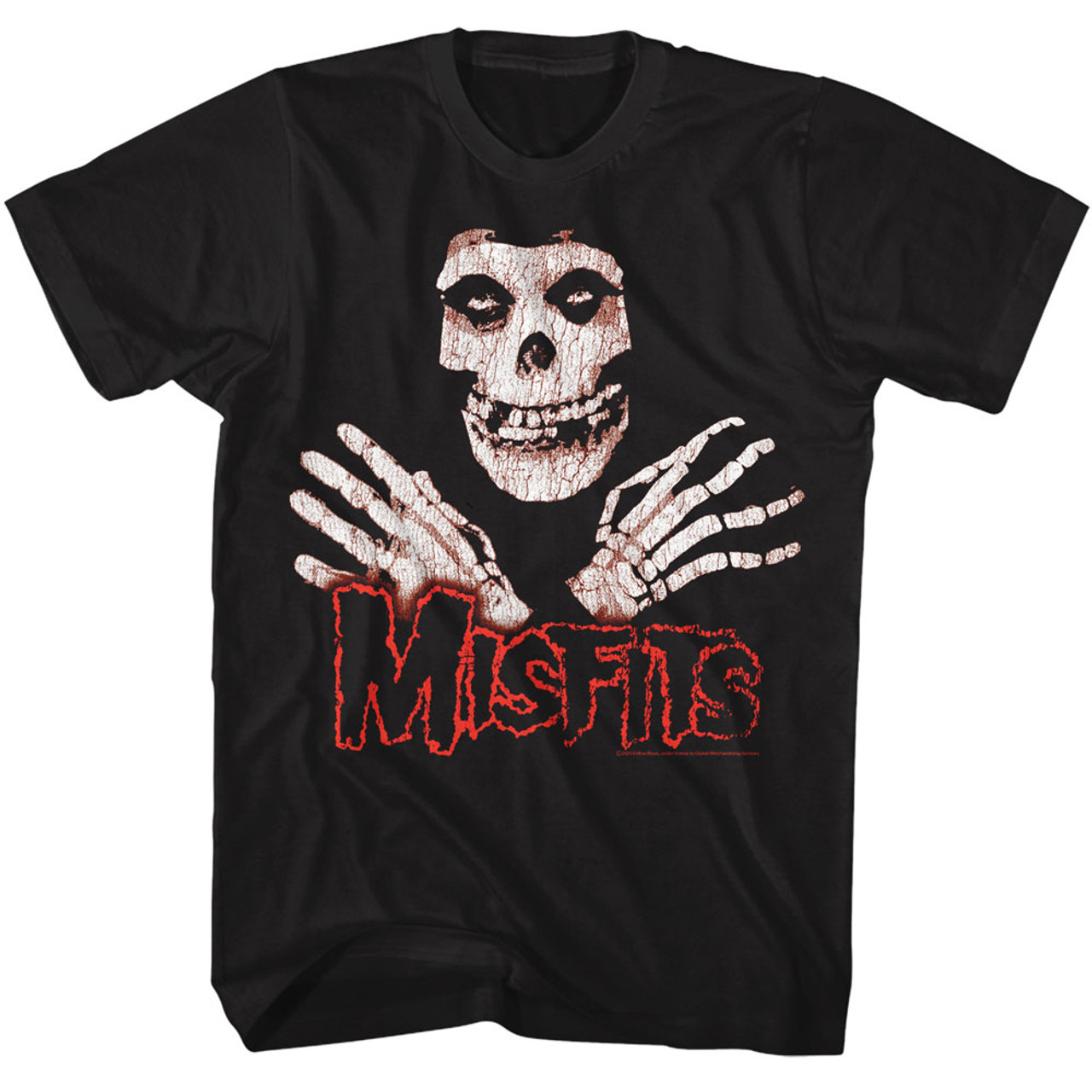 Misfits Distressed Skeleton T-Shirt | OldSchoolTees.com