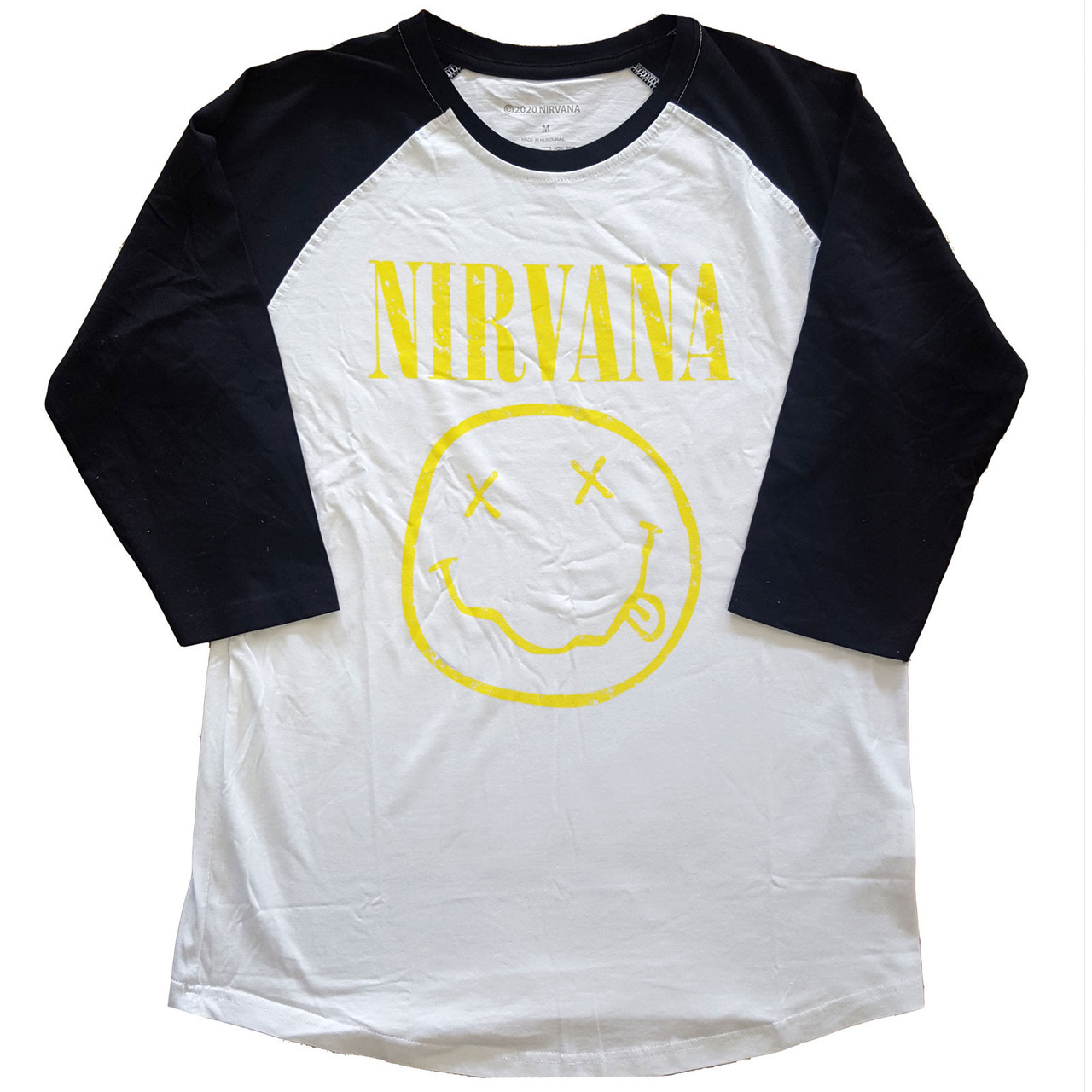 Nirvana Smiley Face Raglan T-Shirt App Only