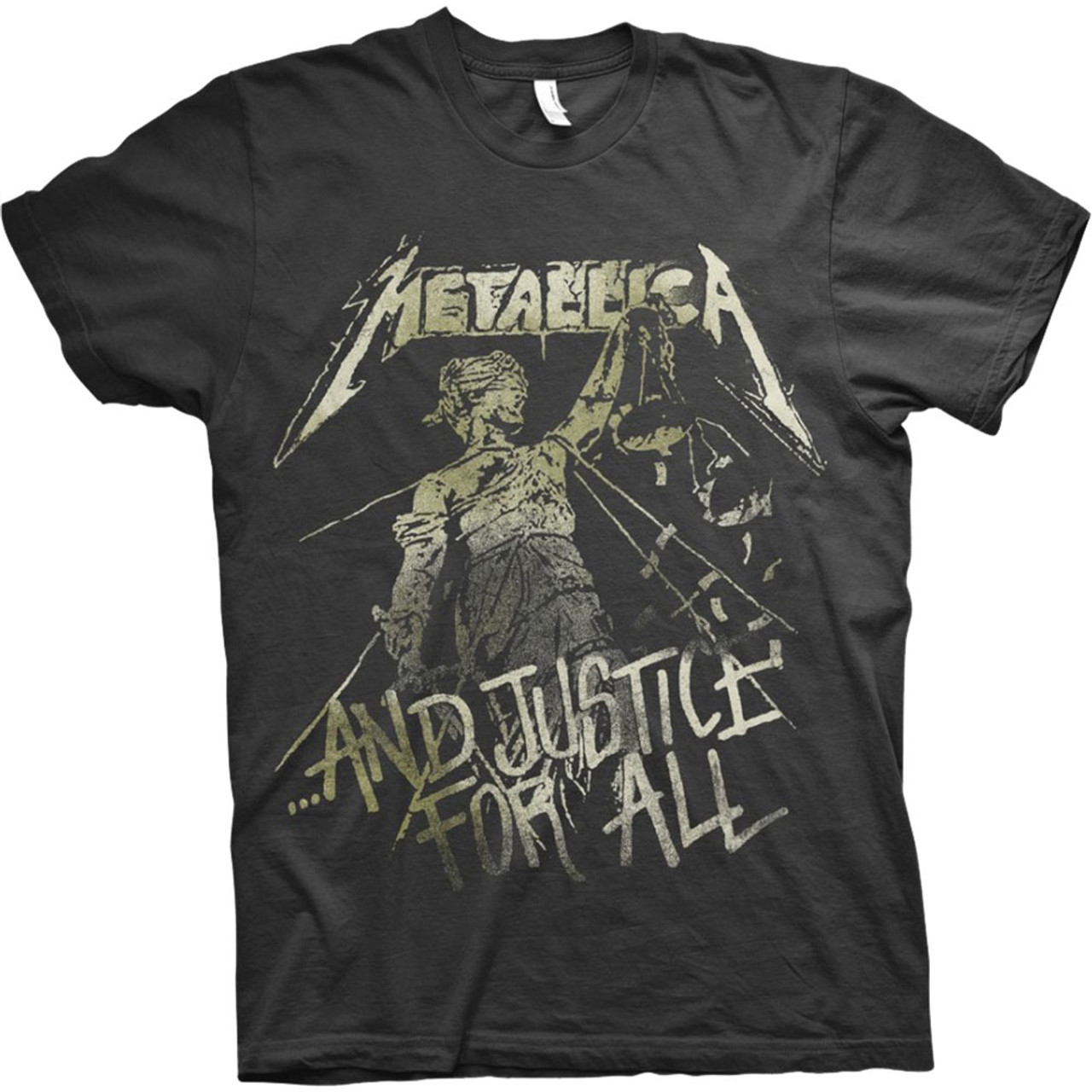 Metallica Vintage Print Justice T-Shirt | OldSchoolTees.com