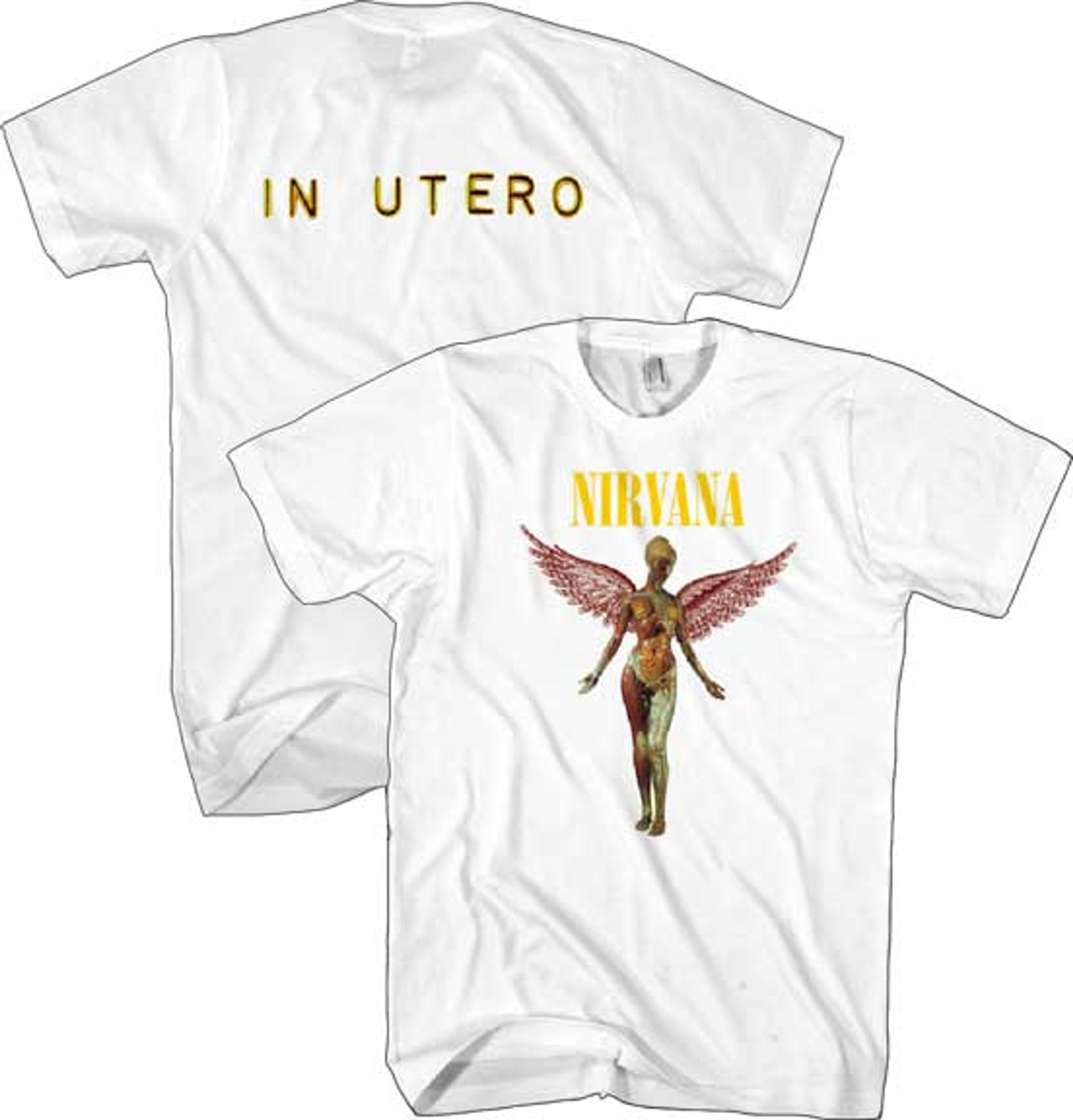 Nirvana In Utero 2-sided White T-Shirt | Old School Tees