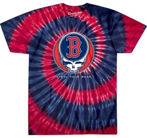 Boston Red Sox Steal Your Base T-Shirt - Blue & Red Tie Dye