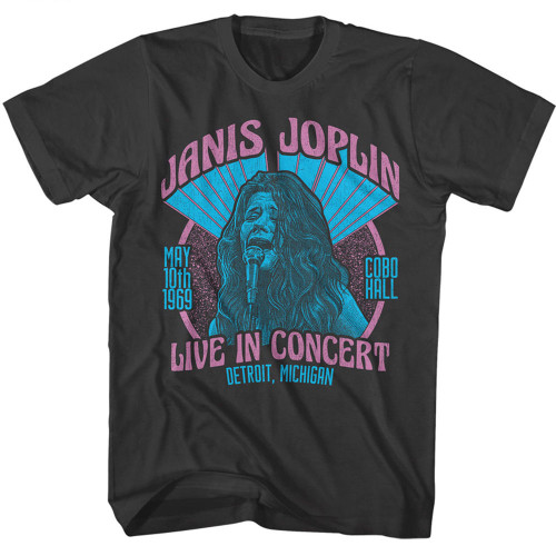Janis Joplin Live Cobo Hall T-Shirt - Smoke